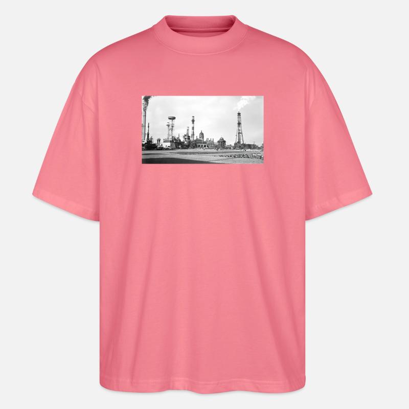 Industrielle Dampflandschaft Retro - Stanley/Stella Oversized Unisex Bio T-Shirt Blaster 2.0 - Pink 