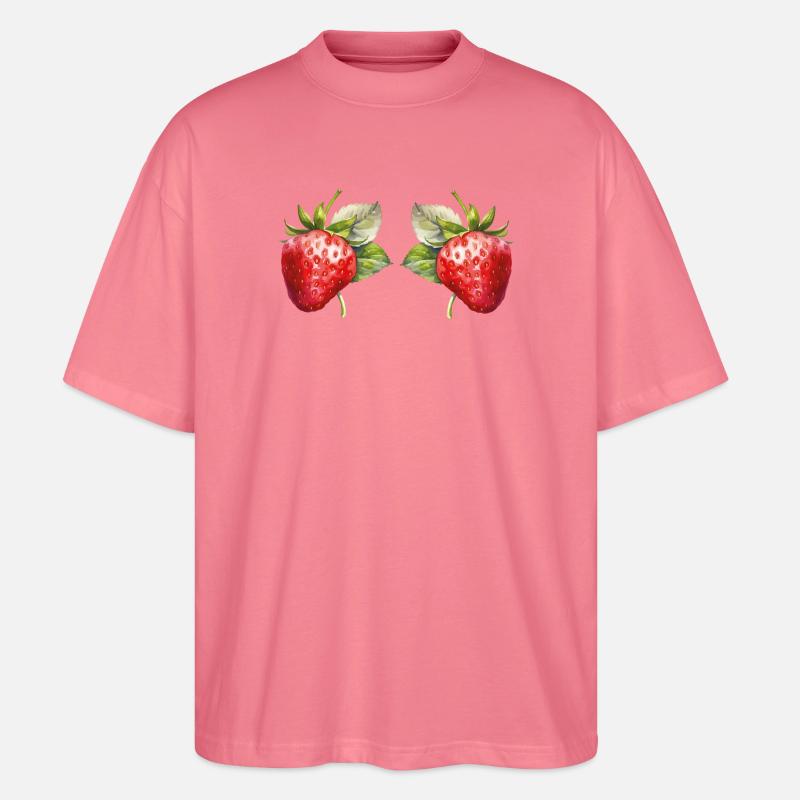 Erdbeeren Aquarell - Stanley/Stella Oversized Unisex Bio T-Shirt Blaster 2.0 - Pink 