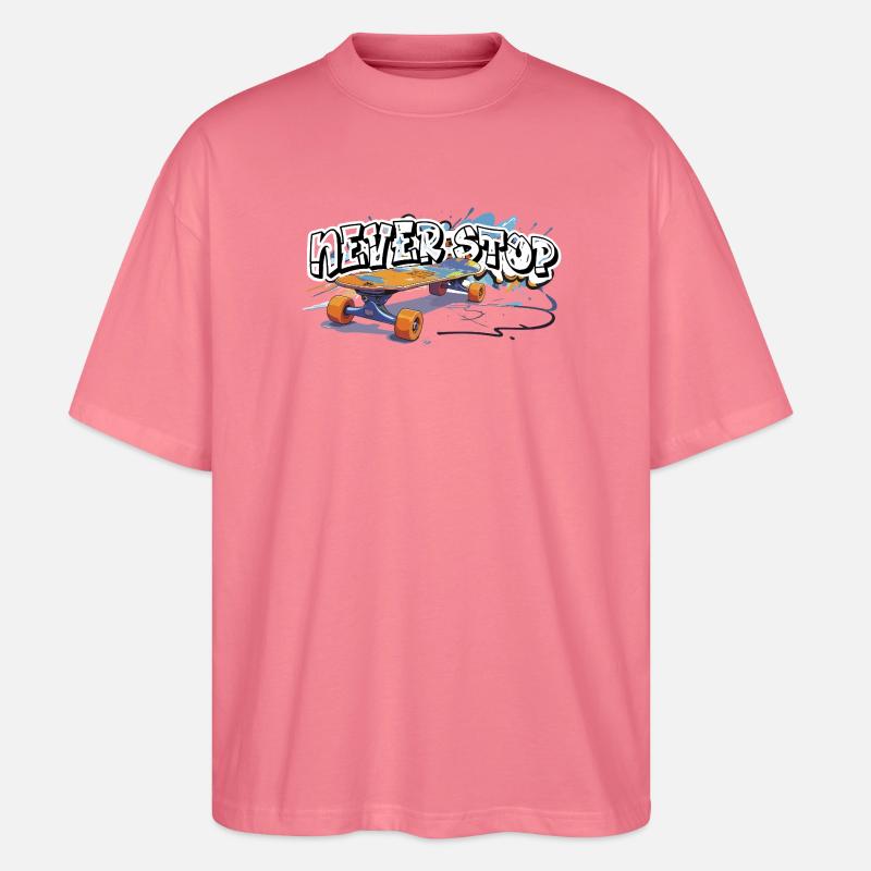 Farbiger Skateboard Graffiti Design - Stanley/Stella Oversized Unisex Bio T-Shirt Blaster 2.0 - Pink 