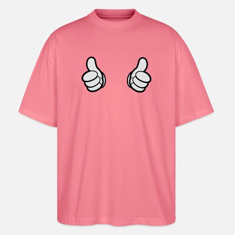 Comic Daumen, Style, Doppel Daumen,i bims - Stanley/Stella Oversized Unisex Bio T-Shirt Blaster 2.0 - Pink 