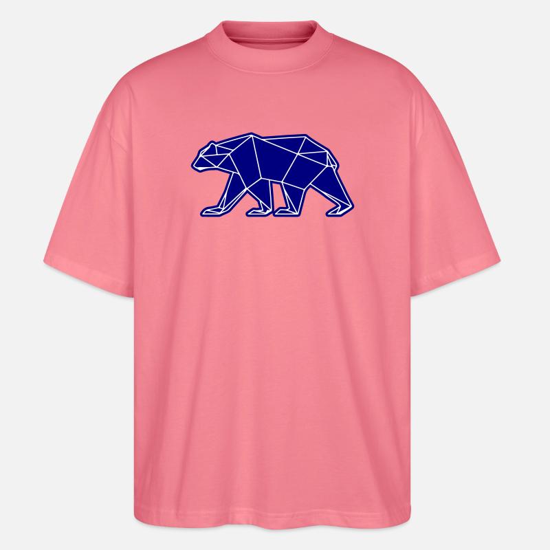 Eisbär Polar Bär Polygon Symbol - Stanley/Stella Oversized Unisex Bio T-Shirt Blaster 2.0 - Pink 