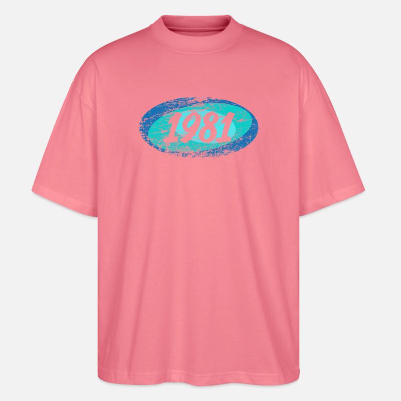 retro 1981 - Stanley/Stella Oversized Unisex Organic T-shirt Blaster 2.0 - pink joy 