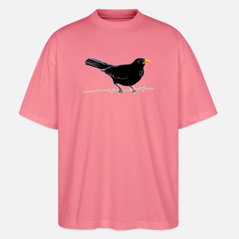 Amsel auf Stacheldraht - Stanley/Stella Oversized Unisex Bio T-Shirt Blaster 2.0 - Pink 