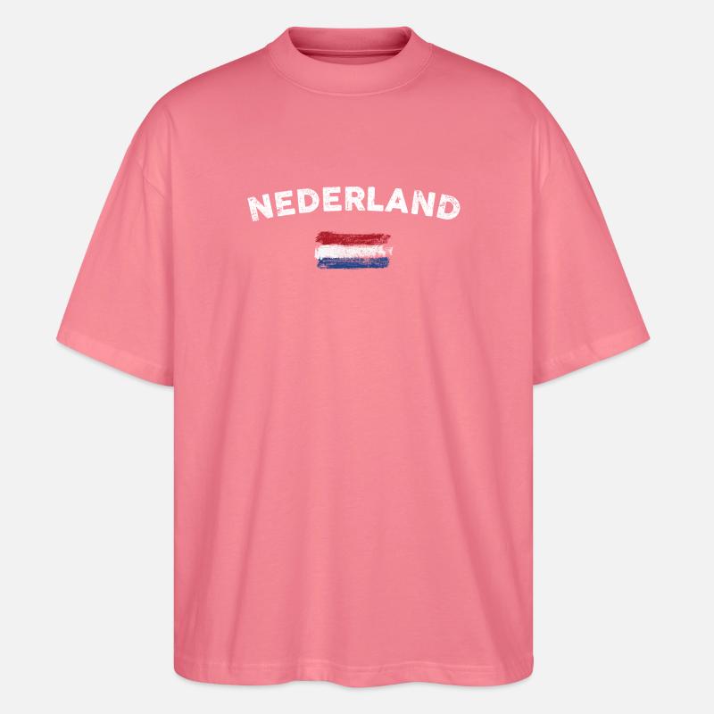 Drapeau des Pays-Bas Coup de pinceau - T-shirt bio Blaster 2.0 coupe oversize Stanley/Stella Unisexe - rose 