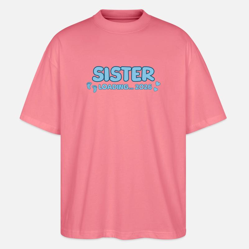 Sister Loading 2026 – Große Schwester - Stanley/Stella Oversized Unisex Bio T-Shirt Blaster 2.0 - Pink 