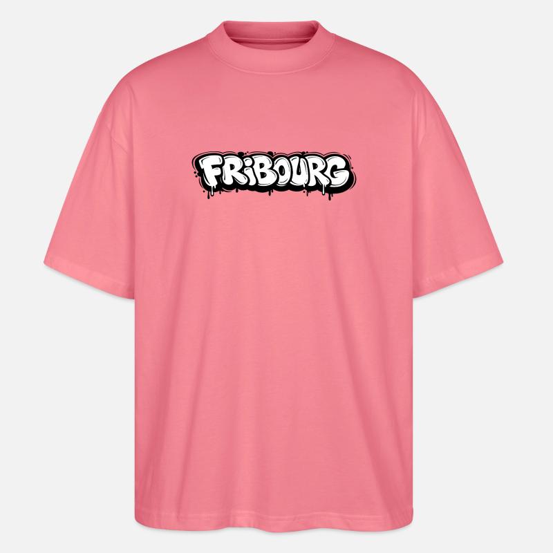 Fribourg Bubble Graffiti - Stanley/Stella Oversized Unisex Bio T-Shirt Blaster 2.0 - Pink 