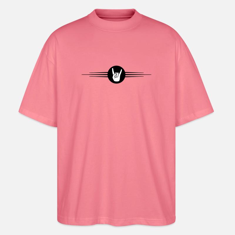 Ligne d’icônes de main de groupe - T-shirt bio Blaster 2.0 coupe oversize Stanley/Stella Unisexe - rose