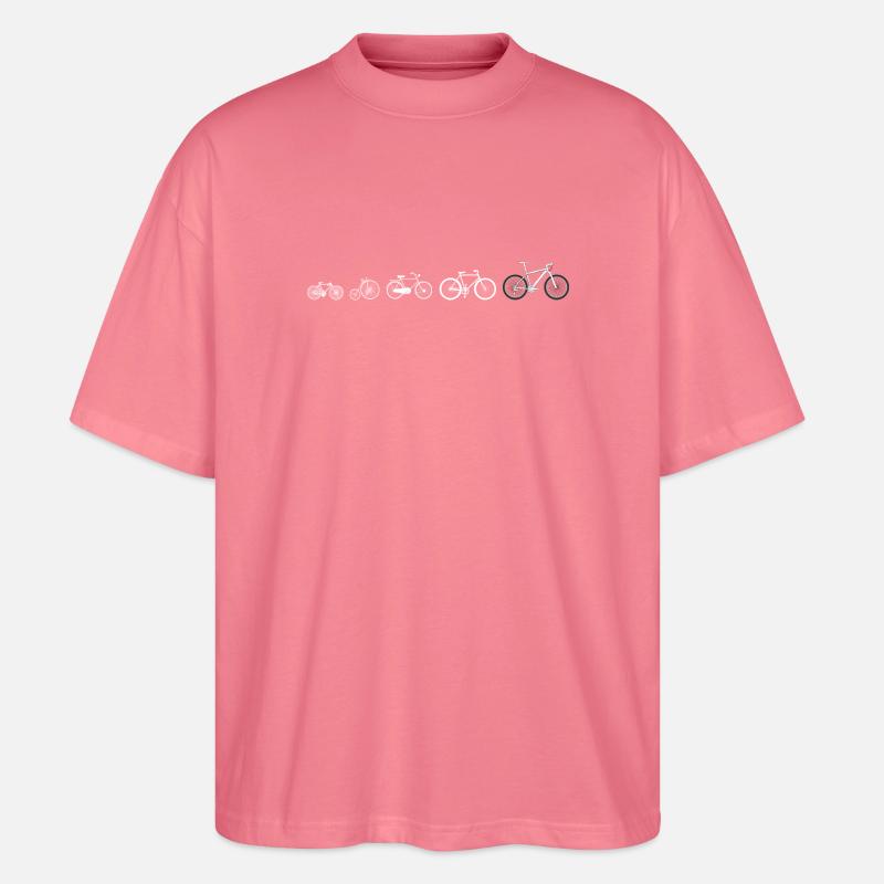 Evolutionsentwicklung des Radfahrens - Stanley/Stella Oversized Unisex Bio T-Shirt Blaster 2.0 - Pink 