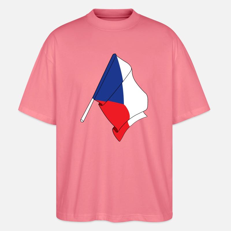 Flagge der Tschechischen Republik - Stanley/Stella Oversized Unisex Bio T-Shirt Blaster 2.0 - Pink 