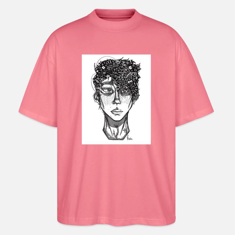Doodle The Face - Stanley/Stella Oversized Unisex Bio T-Shirt Blaster 2.0 - Pink
