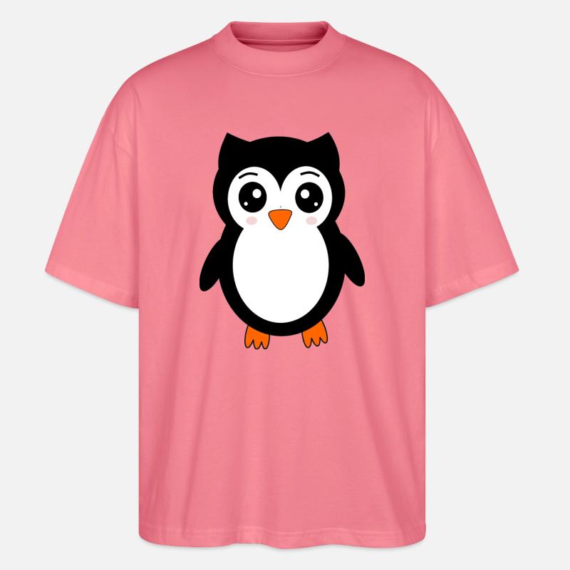 Eule schwarz Vogel Vögelchen Tiere Geschenk - Stanley/Stella Oversized Unisex Bio T-Shirt Blaster 2.0 - Pink 