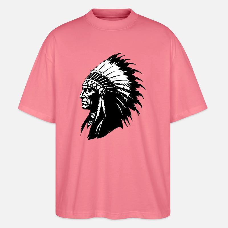 Indianerhäuptling - Stanley/Stella Oversized Unisex Bio T-Shirt Blaster 2.0 - Pink 