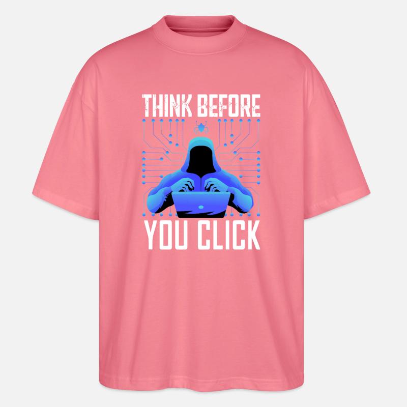 Hacker-Hacker-Hacker-Programmierer Linux Cybersicherheitsdaten - Stanley/Stella Oversized Unisex Bio T-Shirt Blaster 2.0 - Pink 