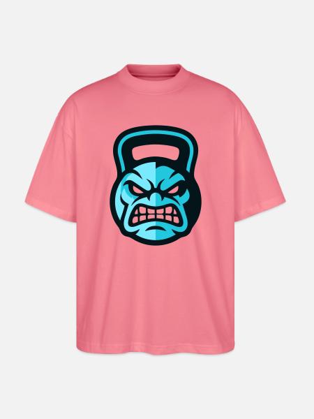 Workout Kettlebell Logo - Stanley/Stella Oversized Unisex Organic T-shirt Blaster 2.0 - pink joy