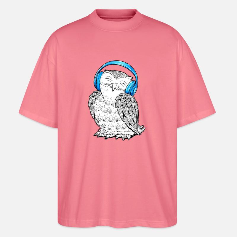 Eule mit Kopfhörern - Stanley/Stella Oversized Unisex Bio T-Shirt Blaster 2.0 - Pink 
