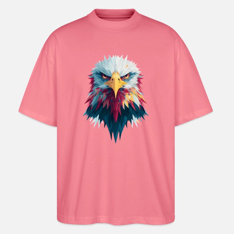 Impressive eagle piercing gaze - Stanley/Stella Oversized Unisex Organic T-shirt Blaster 2.0 - pink joy 