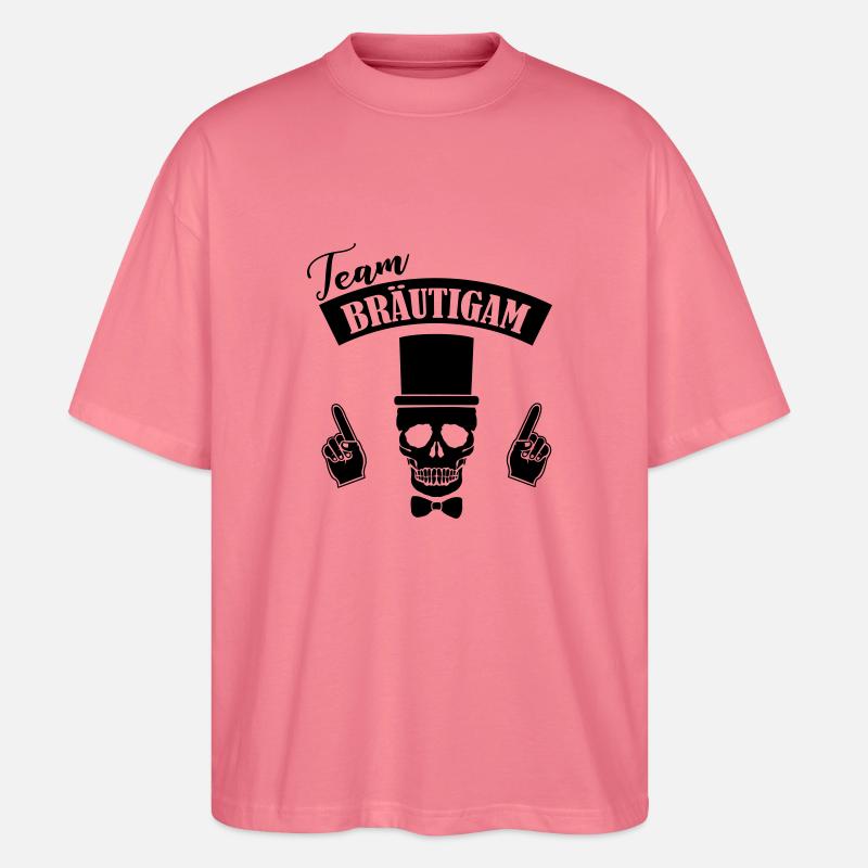 Crâne de l’équipe du marié - T-shirt bio Blaster 2.0 coupe oversize Stanley/Stella Unisexe - rose 