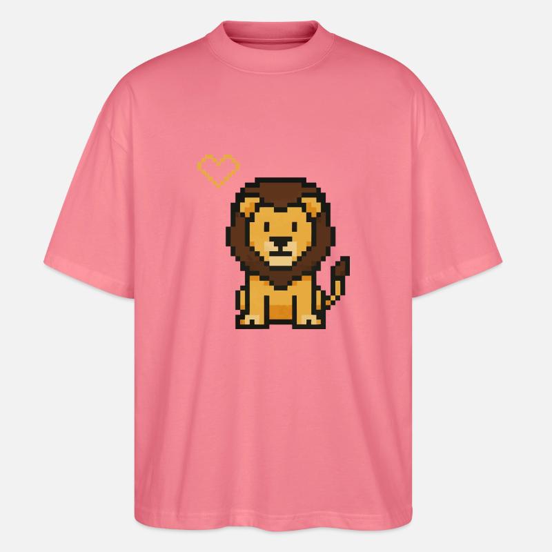 Löwe Pixel - Stanley/Stella Oversized Unisex Bio T-Shirt Blaster 2.0 - Pink 