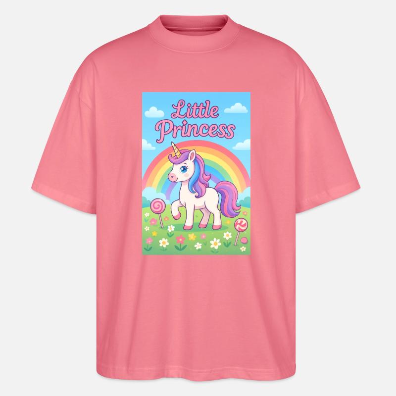 Kleines Regenbogen-Einhorn - Stanley/Stella Oversized Unisex Bio T-Shirt Blaster 2.0 - Pink 