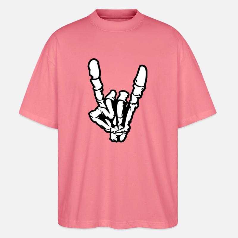 Rock'n'Roll- oder Heavy-Metal-Handzeichen * - Stanley/Stella Oversized Unisex Bio T-Shirt Blaster 2.0 - Pink 