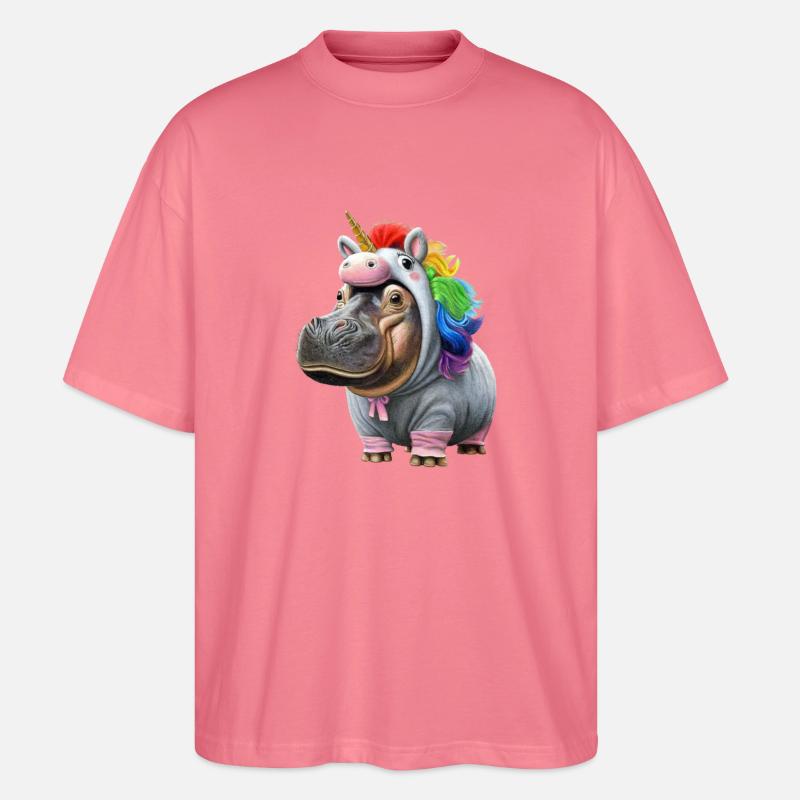Nilpferd Einhorn - Stanley/Stella Oversized Unisex Bio T-Shirt Blaster 2.0 - Pink 