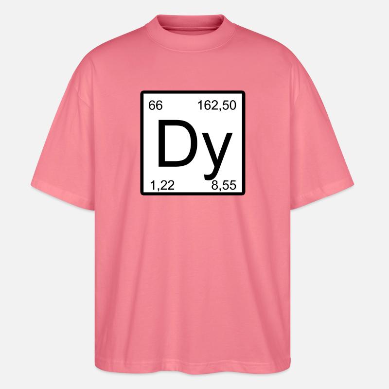 Dysprosium Dy Elemental Glyph Design - Stanley/Stella Oversized Unisex Bio T-Shirt Blaster 2.0 - Pink 