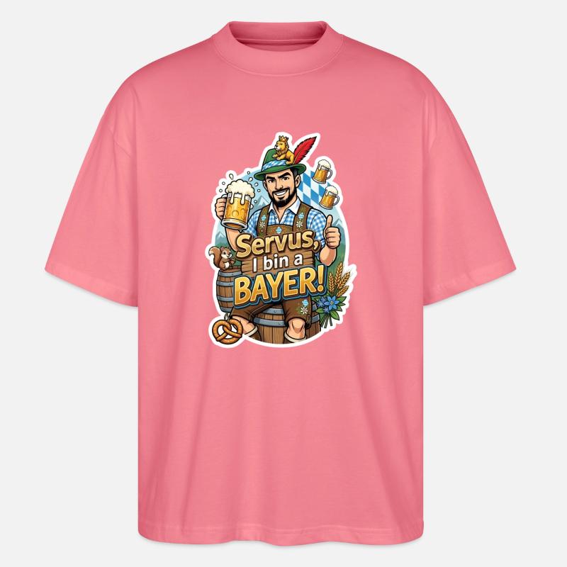 Servus I bin a Bayer – Bierfreude - Stanley/Stella Oversized Unisex Bio T-Shirt Blaster 2.0 - Pink 