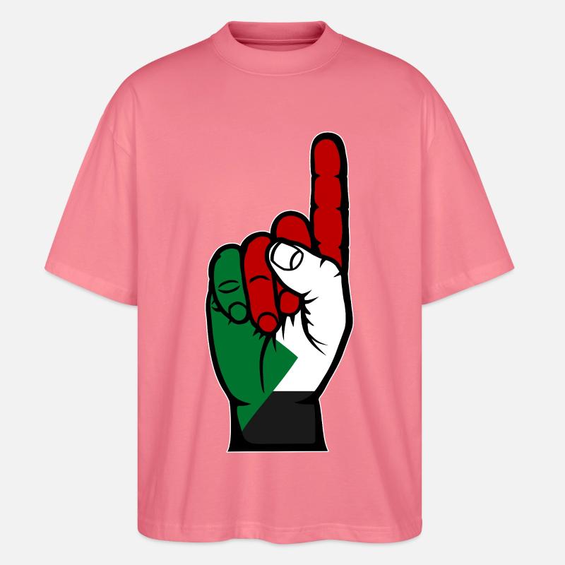 Sudan Flagge Nummer 1 - Stanley/Stella Oversized Unisex Bio T-Shirt Blaster 2.0 - Pink