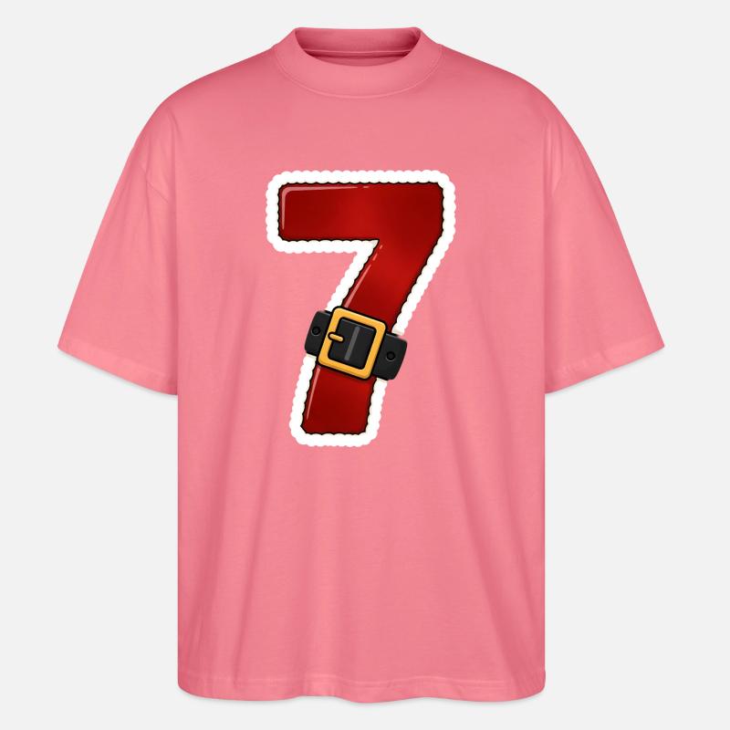 Roter Sieben mit Gürtel - Stanley/Stella Oversized Unisex Bio T-Shirt Blaster 2.0 - Pink 
