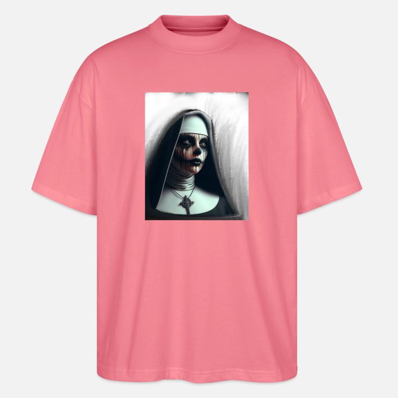 Nonne démoniaque dans le brouillard - T-shirt bio Blaster 2.0 coupe oversize Stanley/Stella Unisexe - rose 