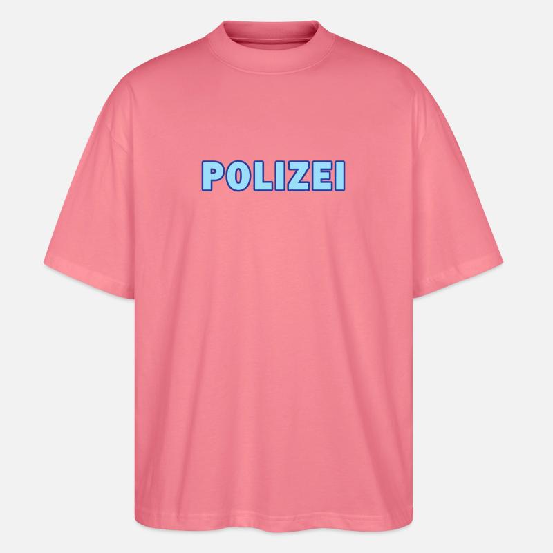 Polizei blockiert Neontext - Stanley/Stella Oversized Unisex Bio T-Shirt Blaster 2.0 - Pink 