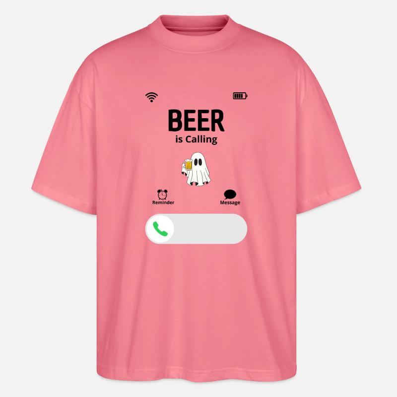 Das Bier ruft - Stanley/Stella Oversized Unisex Bio T-Shirt Blaster 2.0 - Pink 