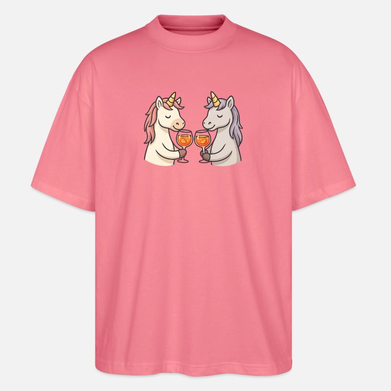 Zwei Einhörner stoßen an - Stanley/Stella Oversized Unisex Bio T-Shirt Blaster 2.0 - Pink 