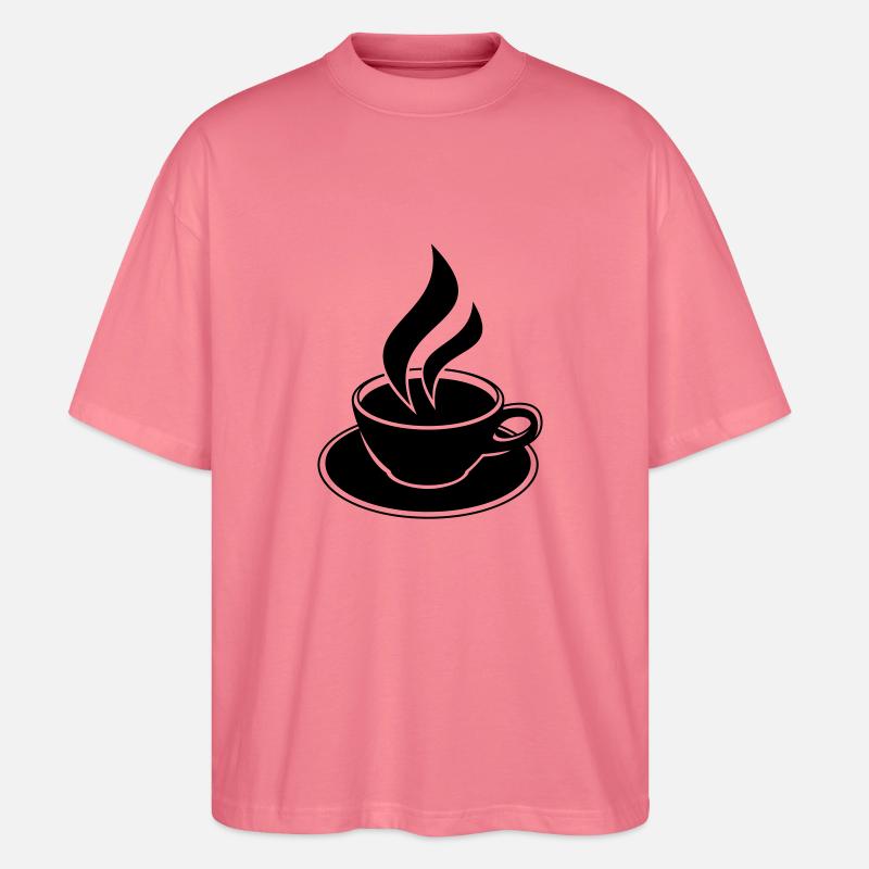 Coffee Cup Design - Stanley/Stella Oversized Unisex Bio T-Shirt Blaster 2.0 - Pink 