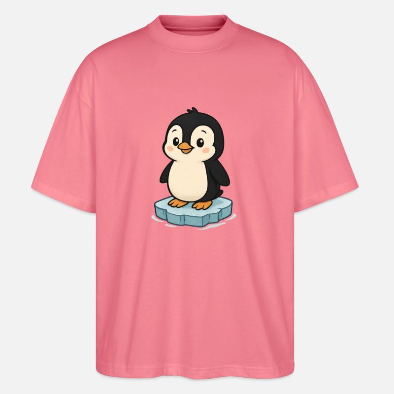Niedlicher Pinguin auf Eisblock - Stanley/Stella Oversized Unisex Bio T-Shirt Blaster 2.0 - Pink