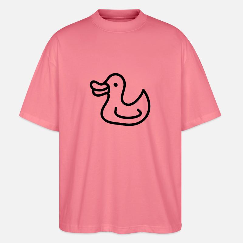 Entchen - Ente - Line - Stanley/Stella Oversized Unisex Bio T-Shirt Blaster 2.0 - Pink 