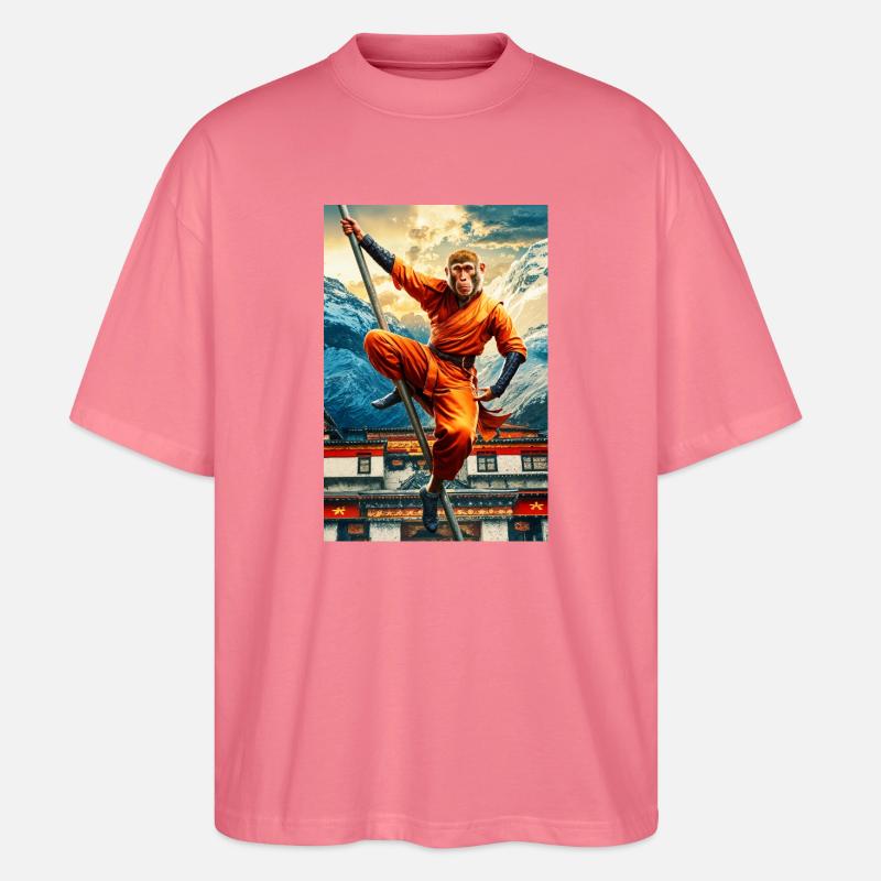 Humanoider Affe Shaolin Mönch - Stanley/Stella Oversized Unisex Bio T-Shirt Blaster 2.0 - Pink 