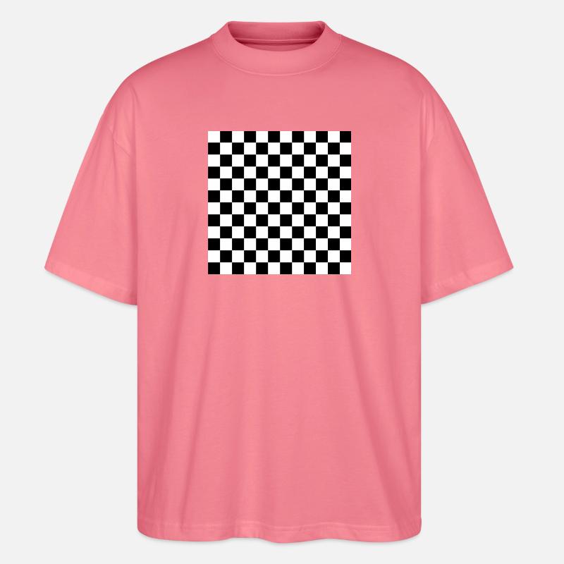 Black and White Chess Square - Stanley/Stella Oversized Unisex Organic T-shirt Blaster 2.0 - pink joy 