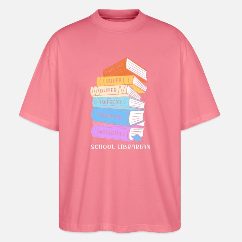 Lesen Bibliothek Leseratte - Stanley/Stella Oversized Unisex Bio T-Shirt Blaster 2.0 - Pink
