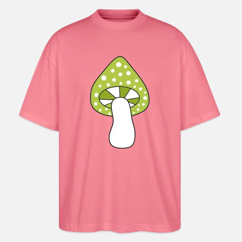 Mushroom green fly agaric pattern customizable - Stanley/Stella Oversized Unisex Organic T-shirt Blaster 2.0 - pink joy 