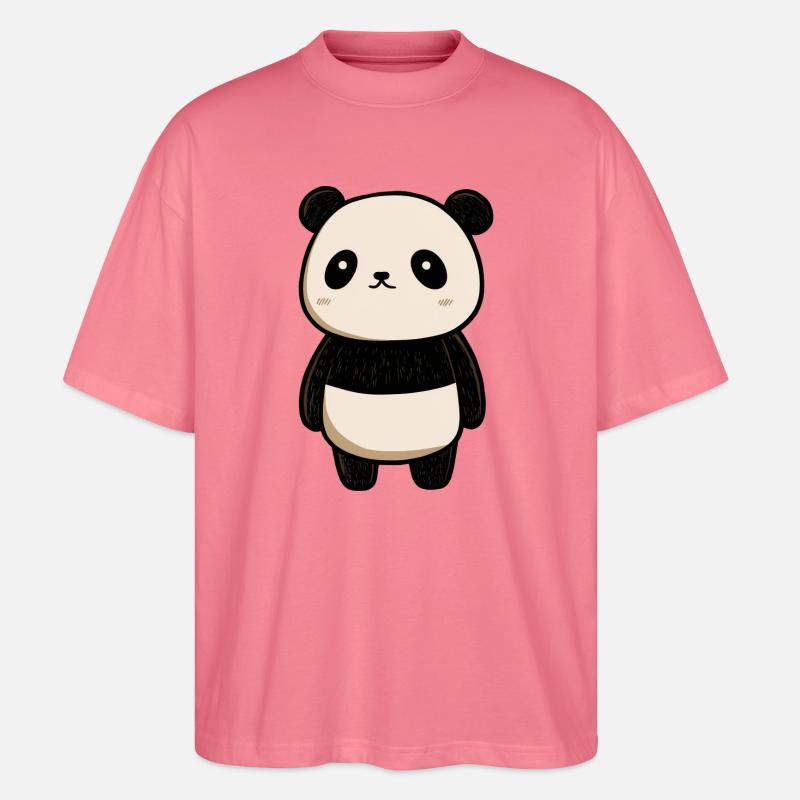 dessin panda, panda mignon, bébé panda - T-shirt bio Blaster 2.0 coupe oversize Stanley/Stella Unisexe - rose 