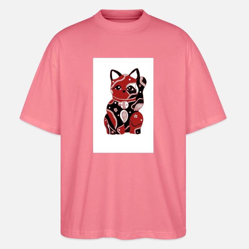 Chinesische Katze - Stanley/Stella Oversized Unisex Bio T-Shirt Blaster 2.0 - Pink 
