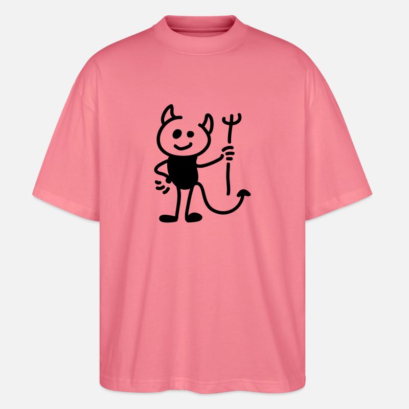 Little Devil - Line - Stanley/Stella Oversized Unisex Organic T-shirt Blaster 2.0 - pink joy 
