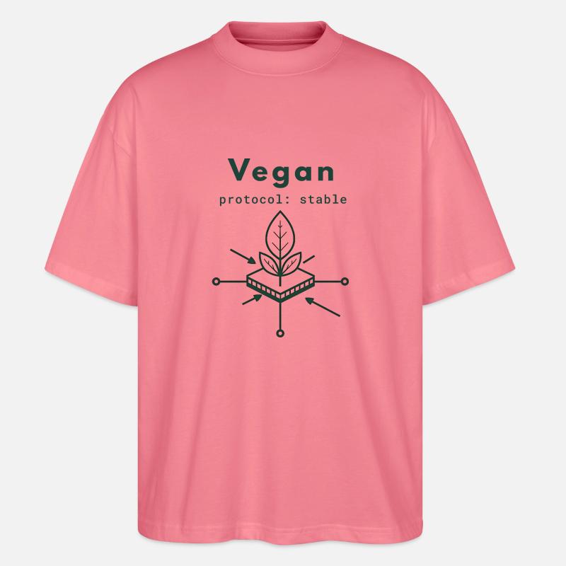 Vegan Protocol – Stable Plant-Based Logic - Stanley/Stella Oversized Unisex Bio T-Shirt Blaster 2.0 - Pink