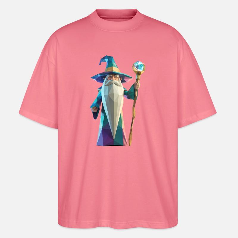 Wise Wizard - Cooles Low-Poly-Logo - Stanley/Stella Oversized Unisex Bio T-Shirt Blaster 2.0 - Pink 