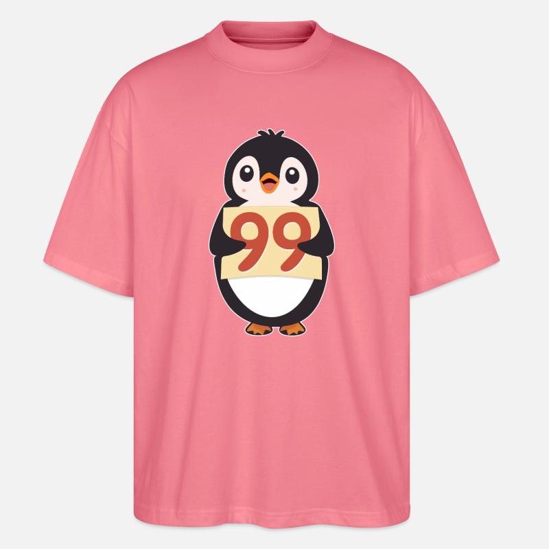 Penguin 99 Countdown-Schild - Stanley/Stella Oversized Unisex Bio T-Shirt Blaster 2.0 - Pink 