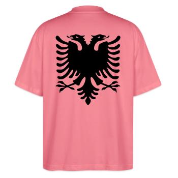 kosovo - Stanley/Stella Oversized Unisex Bio T-Shirt Blaster 2.0 - Pink  - Hinten - Alina (178cm)