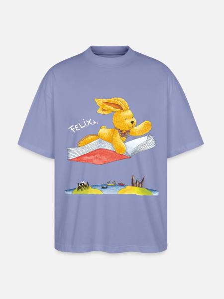 Felix der Hase Fliegendes Buch - Stanley/Stella Oversized Unisex Bio T-Shirt Blaster 2.0 - Violett