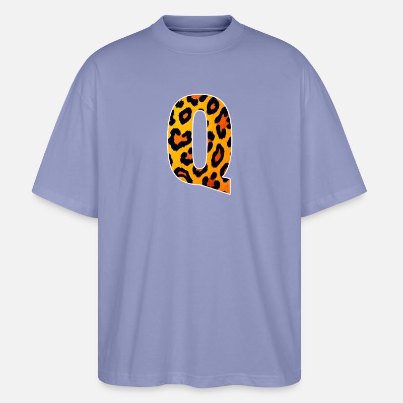 Leopard_Buchstabenmuster_-_Q - Stanley/Stella Oversized Unisex Bio T-Shirt Blaster 2.0 - Violett