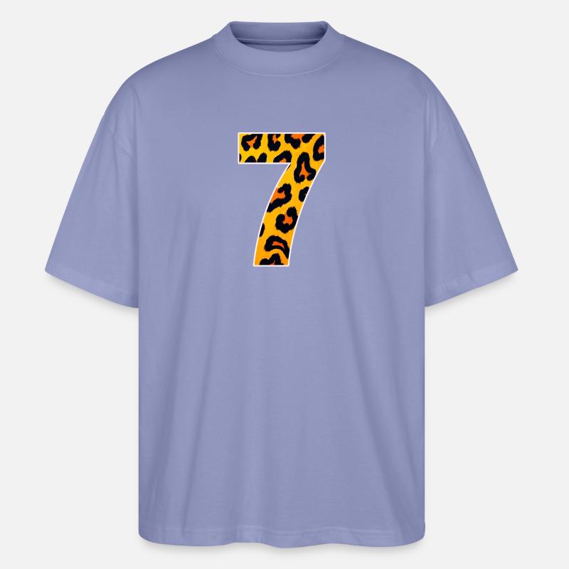 Leopard 7 Neon Muster - Stanley/Stella Oversized Unisex Bio T-Shirt Blaster 2.0 - Violett
